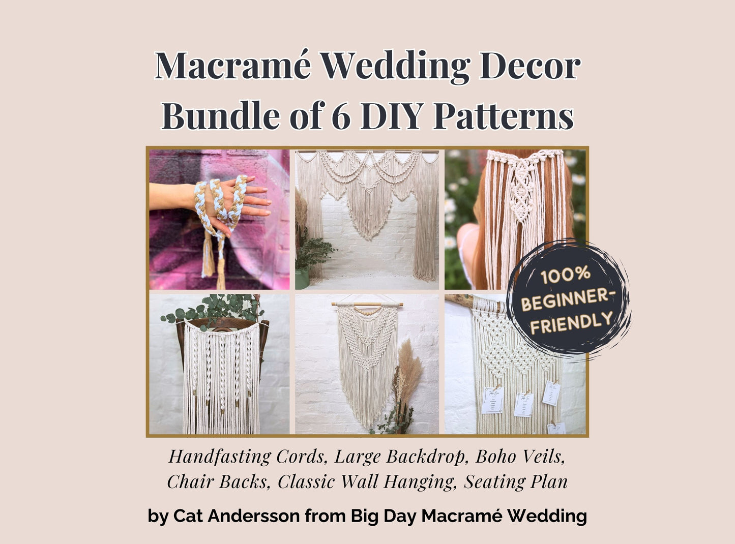 Macramé Wedding DIY Decor 6 Macramé Pattern Bundle