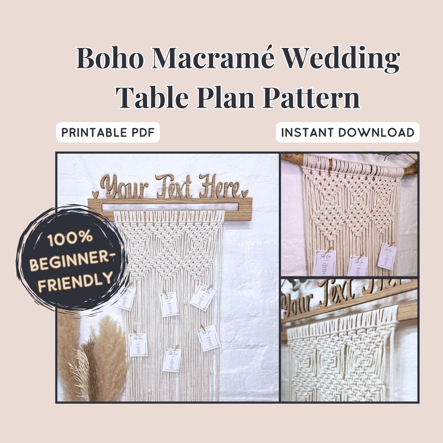 Macramé Wedding Table Plan Pattern